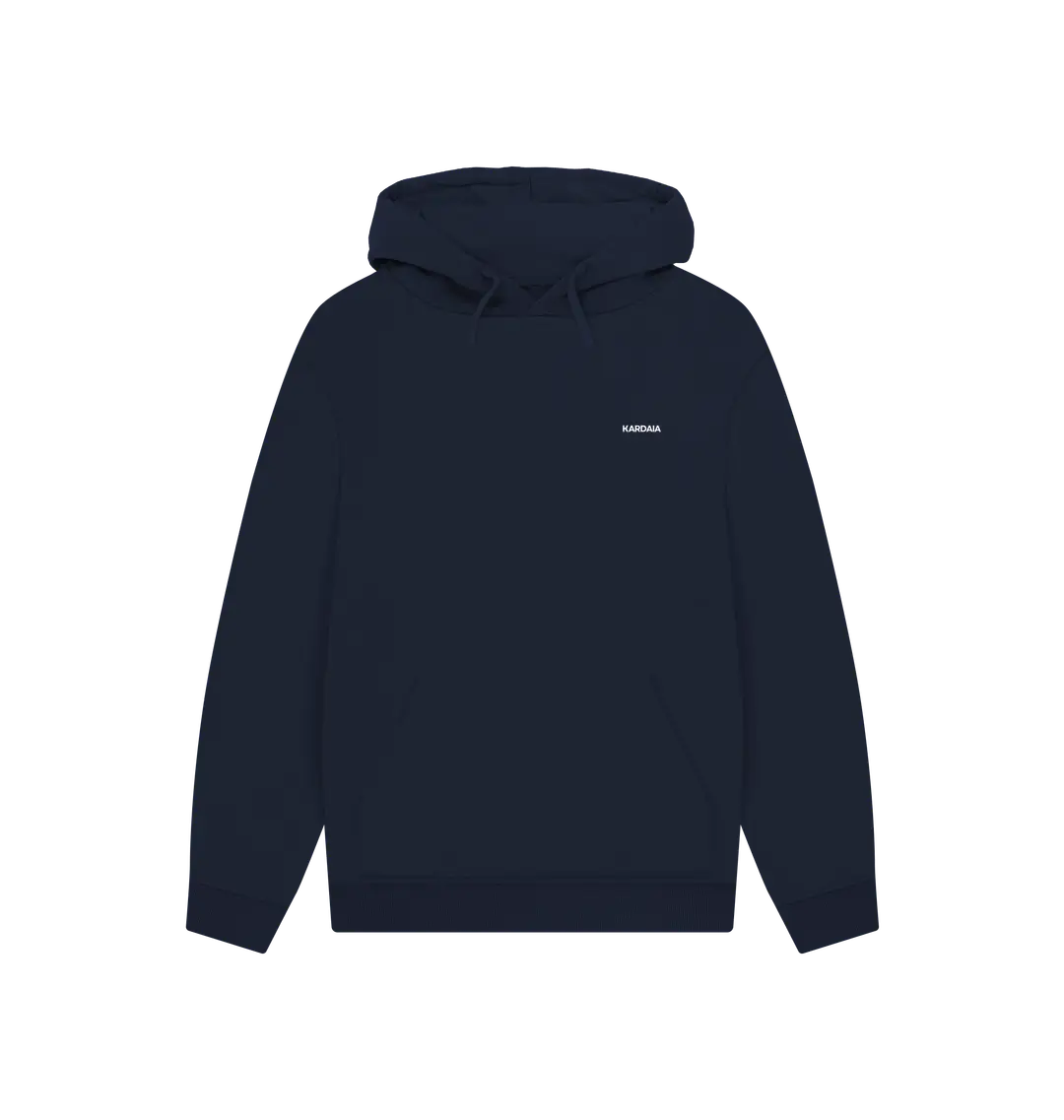 Sweat à capuche bleu marine KARDAIA pour homme vu de face, coupe droite avec poche kangourou