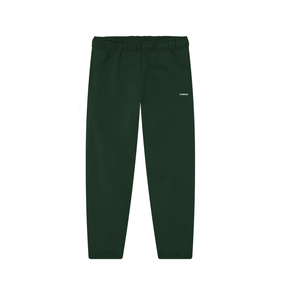 Jogging vert foncé KARDAIA homme présenté à plat, coupe droite avec chevilles resserrées