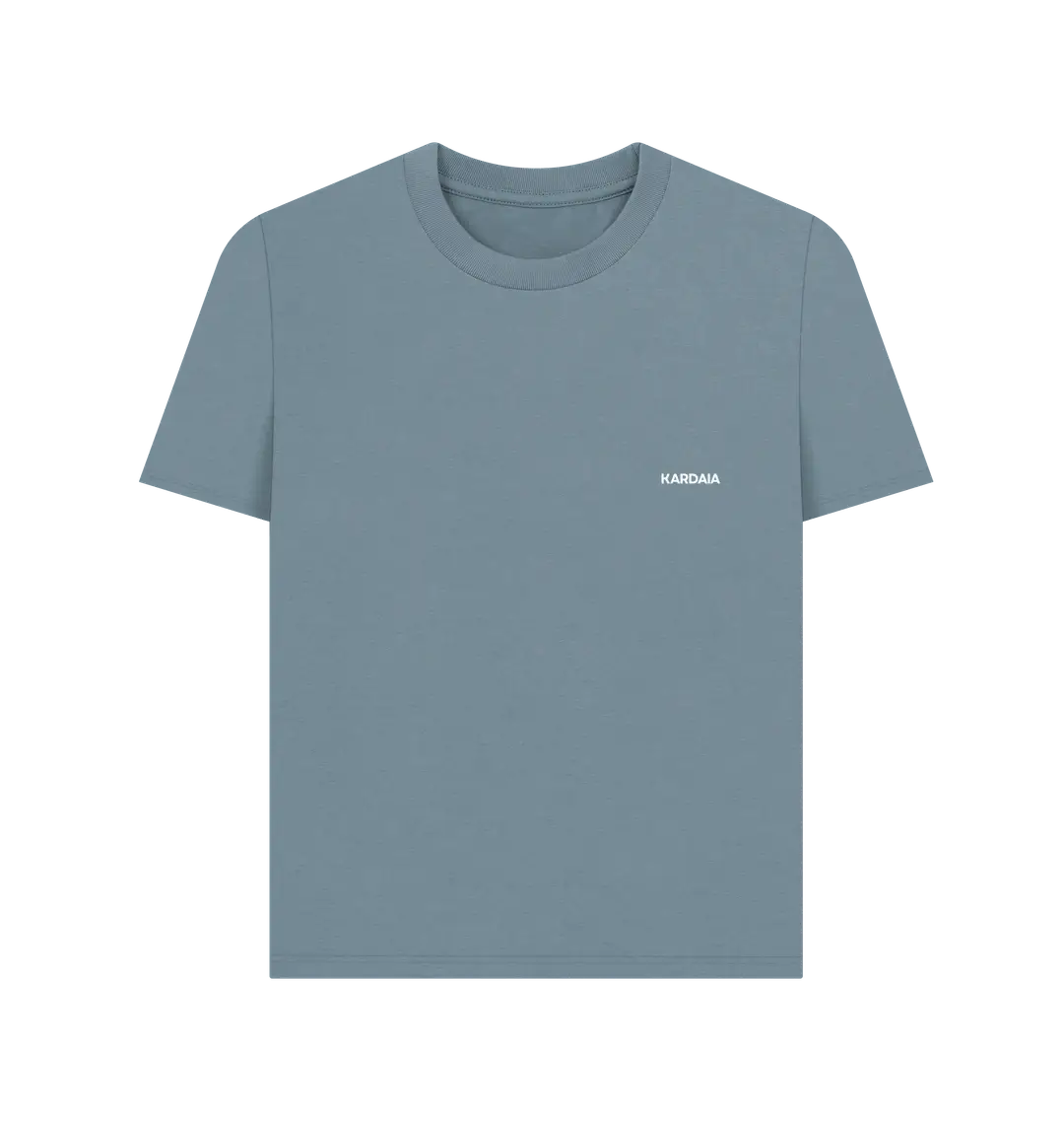 t-shirt femme coupe ajustée en coton bio bleu pierre