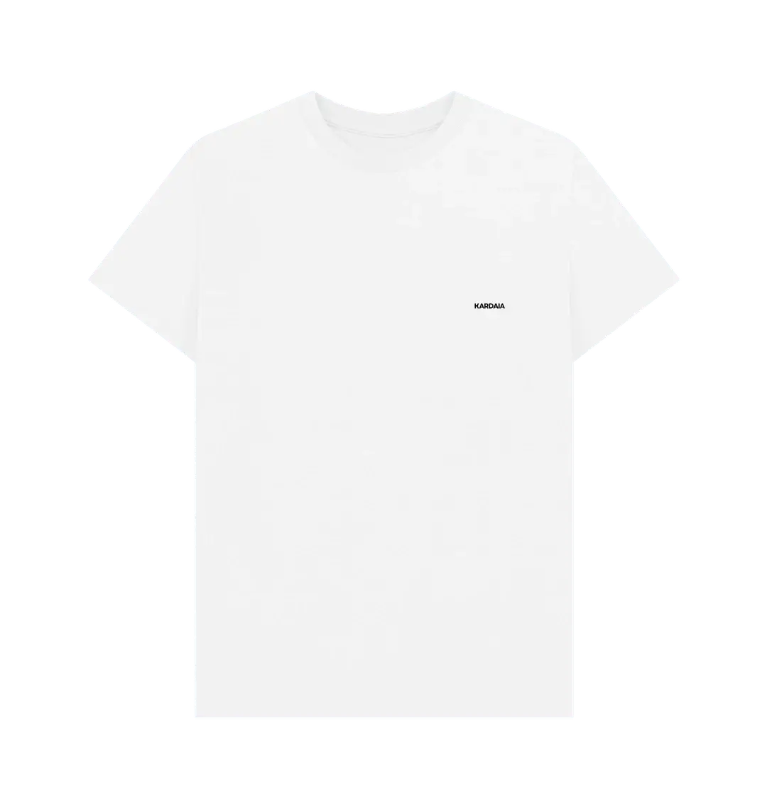 t-shirt basique homme blanc KARDAIA en coton bio vue à plat