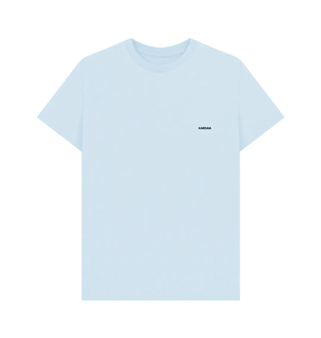 t-shirt basique homme KARDAIA bleu brume en coton bio à plat