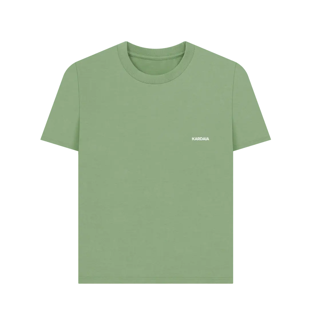 t-shirt femme col rond en coton bio couleur vert forêt argile