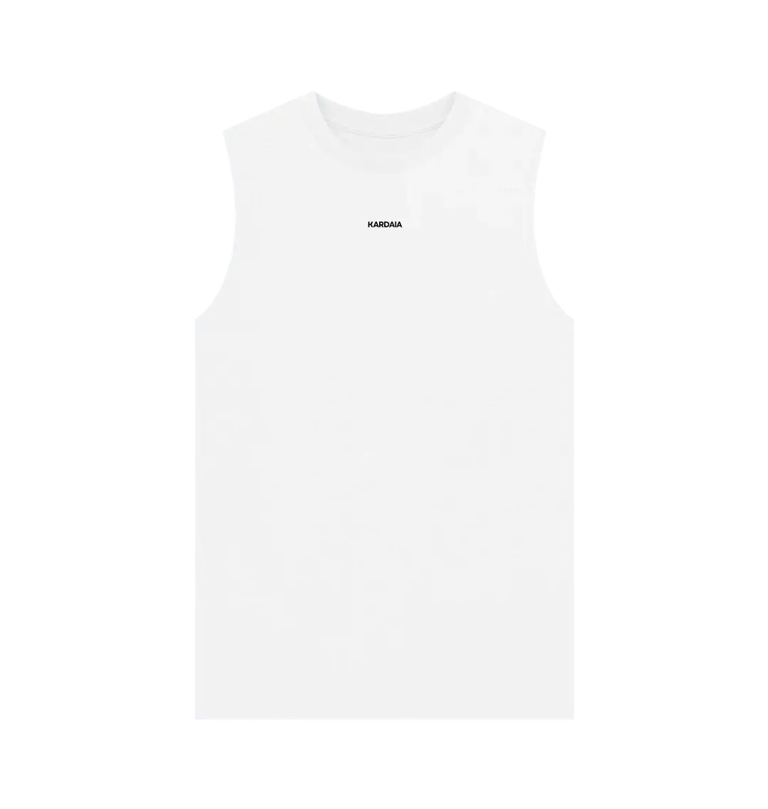 Débardeur blanc homme en coton bio recyclé avec logo KARDAIA