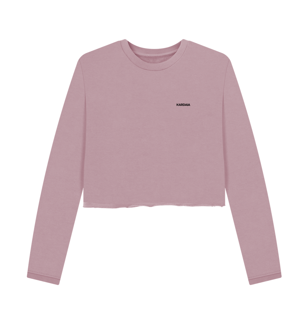 mockup à plat d'un pull boxy femme-coton bio rose kardaia