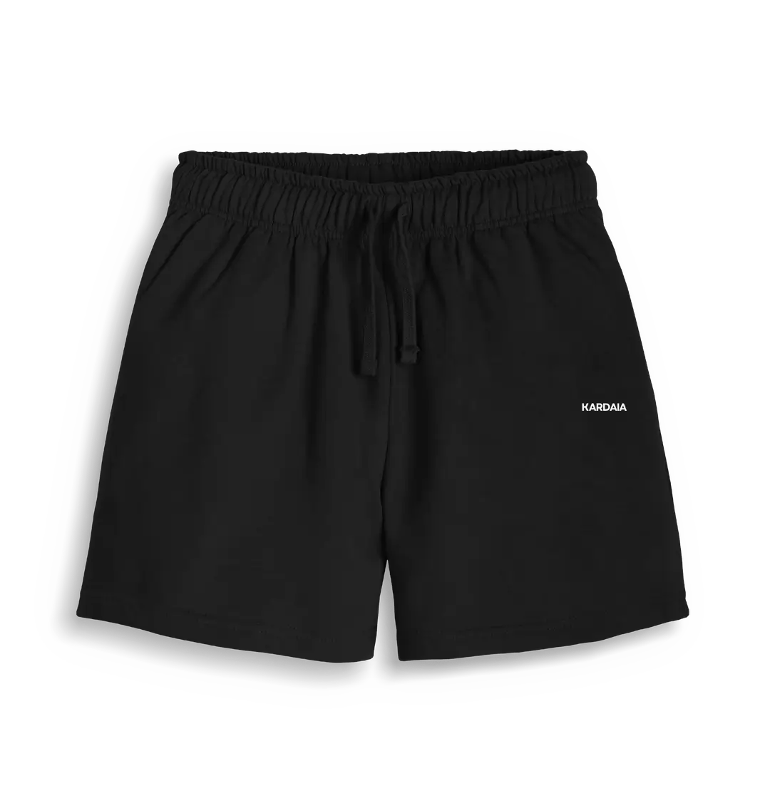 short femme KARDAIA noir en coton bio vu de face à plat