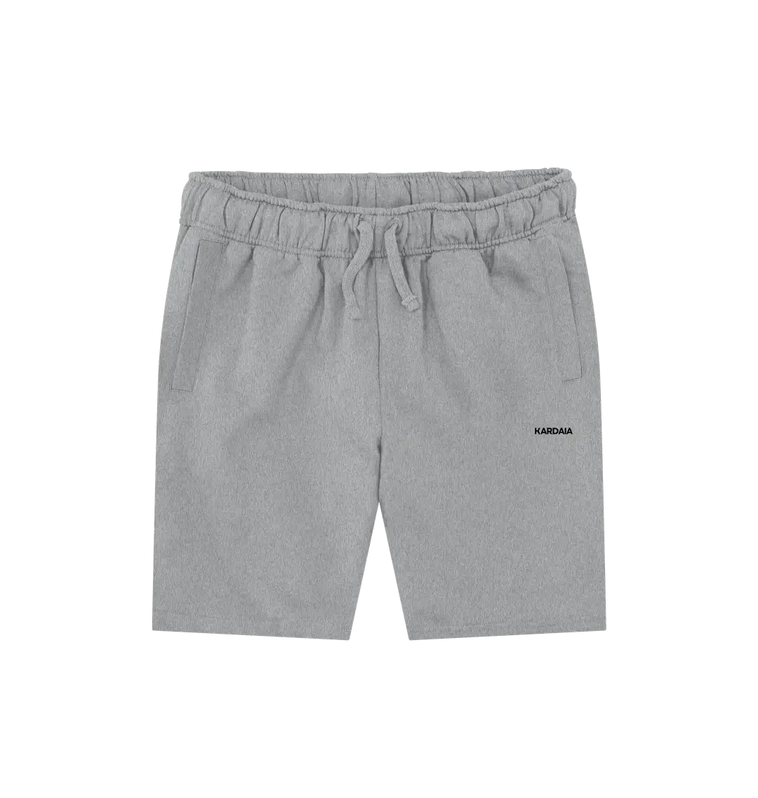Short homme gris en coton biologique vu à plat sur fond neutre