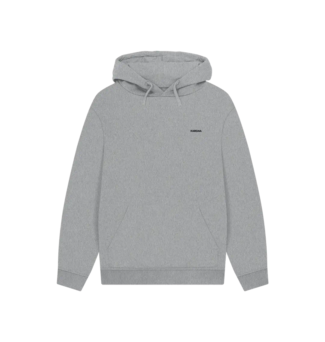 sweat à capuche gris KARDAIA vu à plat de face sur fond neutre