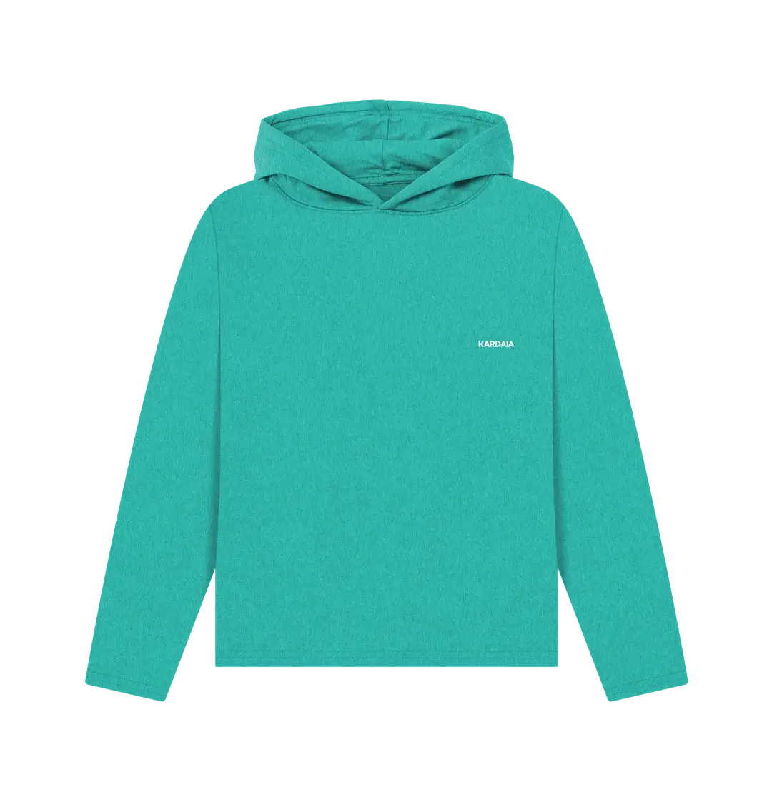 sweat à capuche femme couleur émeraude KARDAIA, coton recyclé durable, coupe fluide