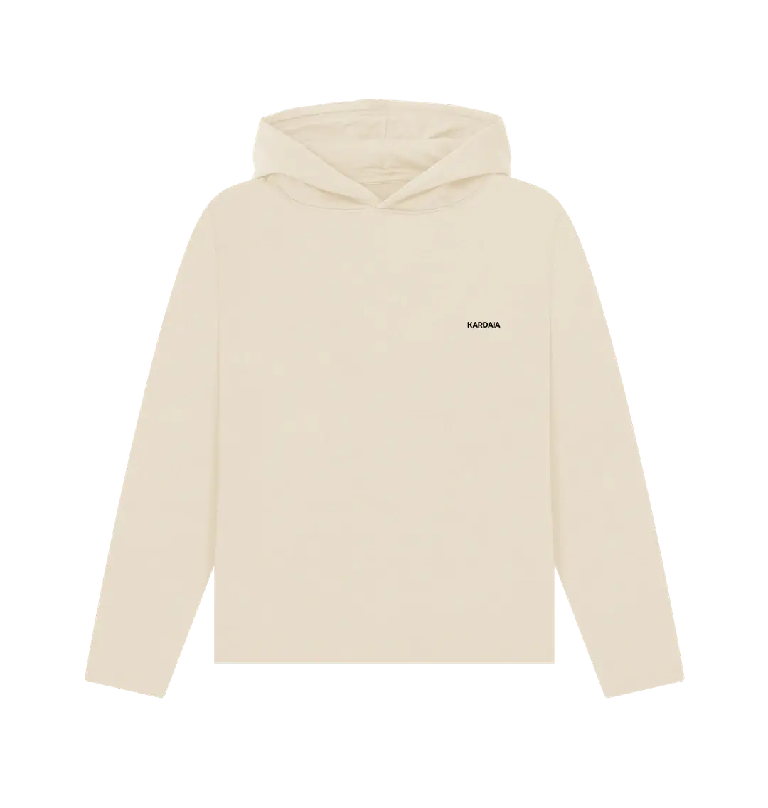 sweat à capuche femme couleur sable doux présenté à plat