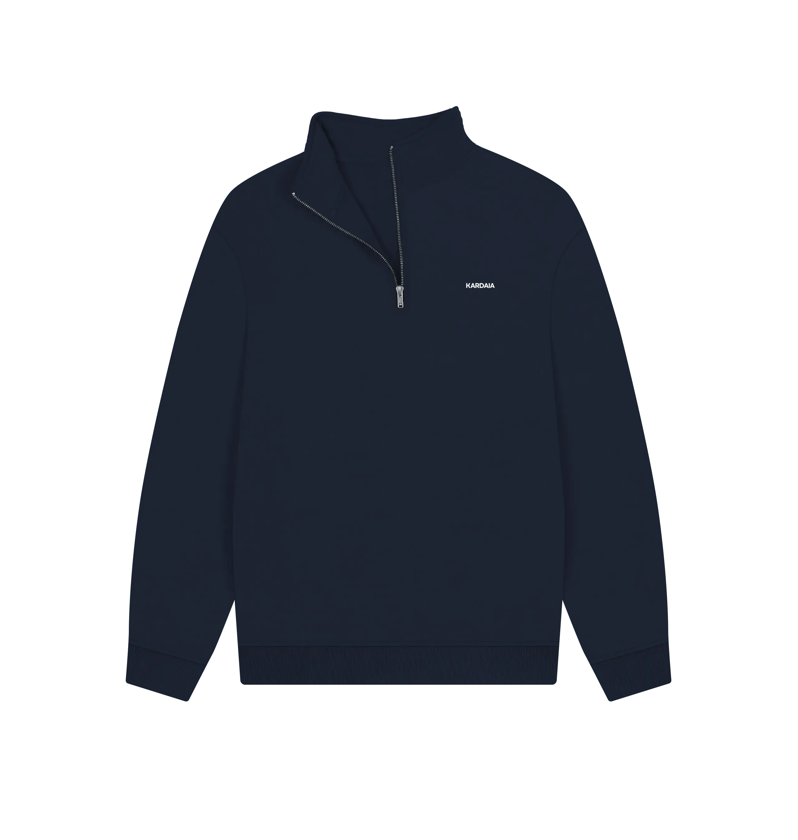 sweat quarter zip bleu navy KARDAIA, coupe droite en coton bio