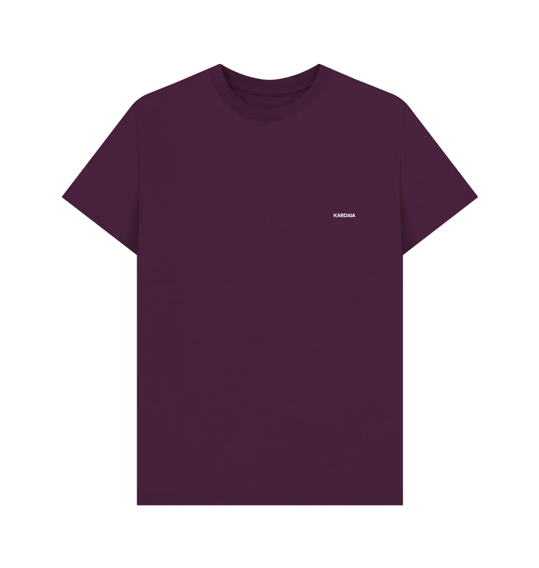 t-shirt basic bordeaux KARDAIA homme à plat sur fond neutre