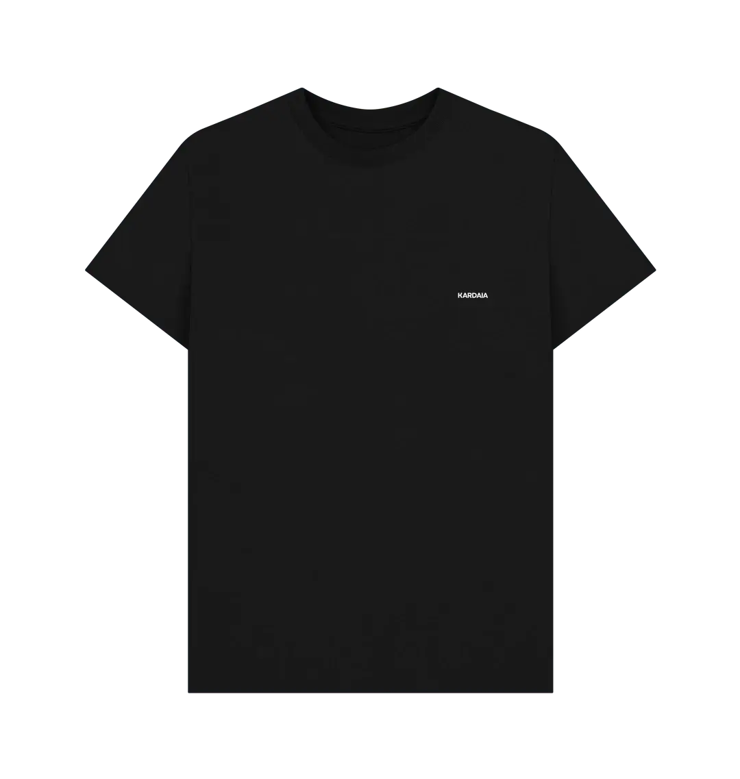 t-shirt basic noir KARDAIA homme à plat sur fond neutre