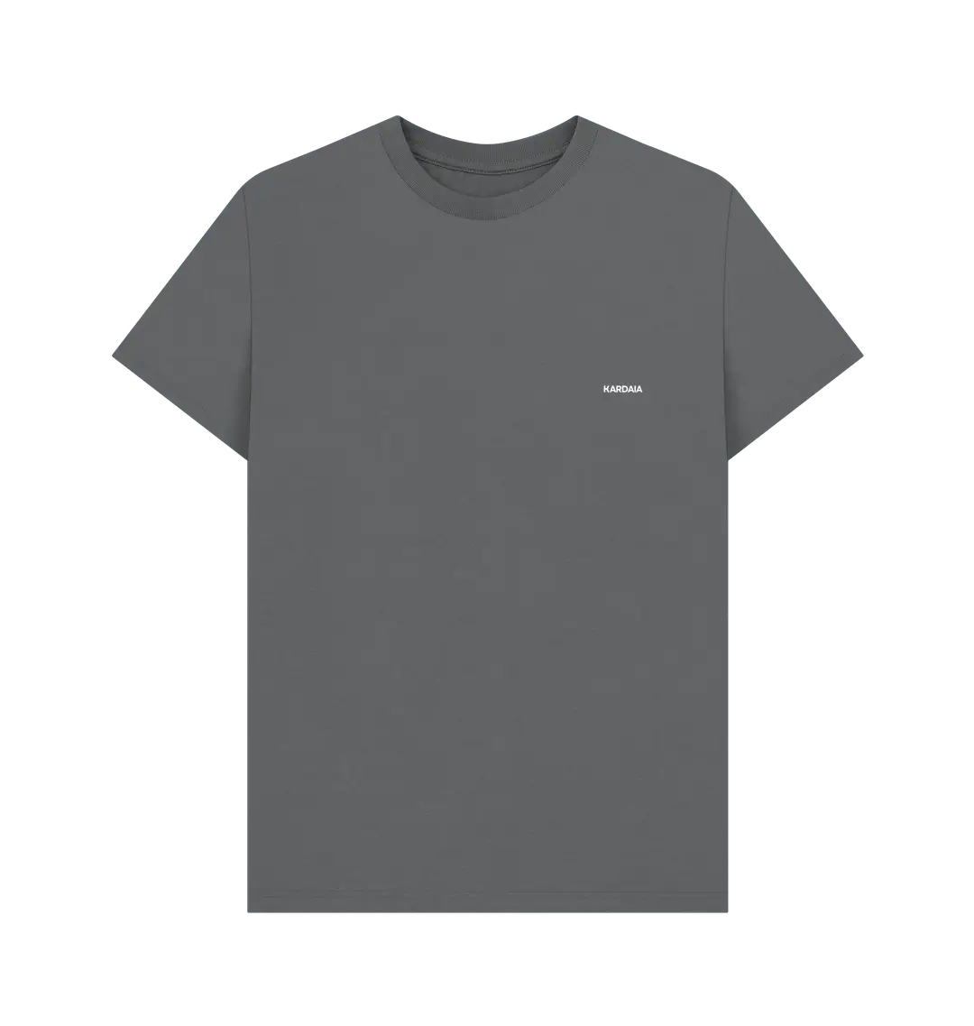 t-shirt basique gris adroise KARDAIA en coton bio vu de face à plat