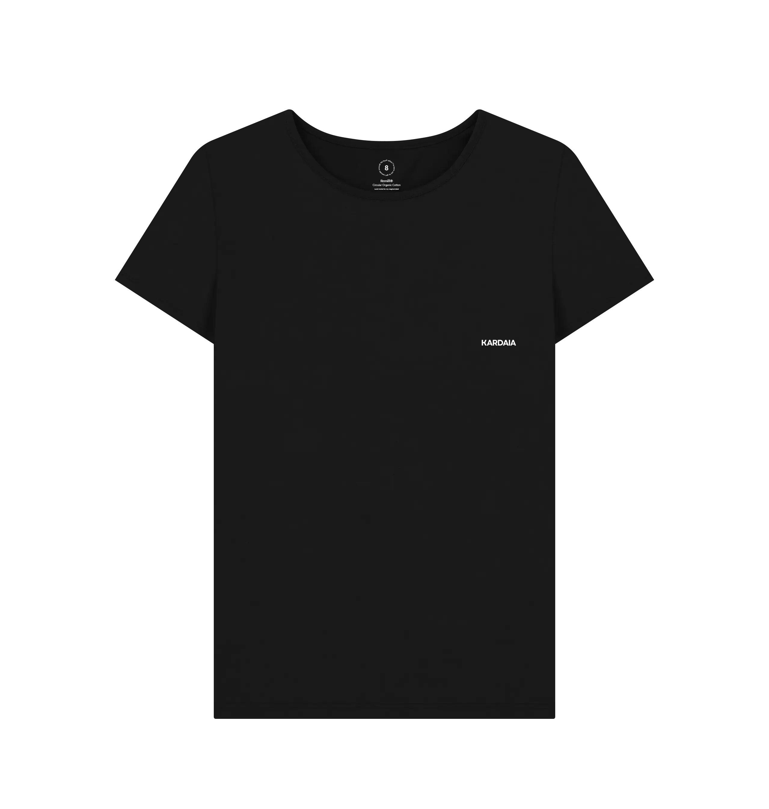 t-shirt femme noir basalte KARDAIA en coton recyclé, coupe ajustée et minimaliste