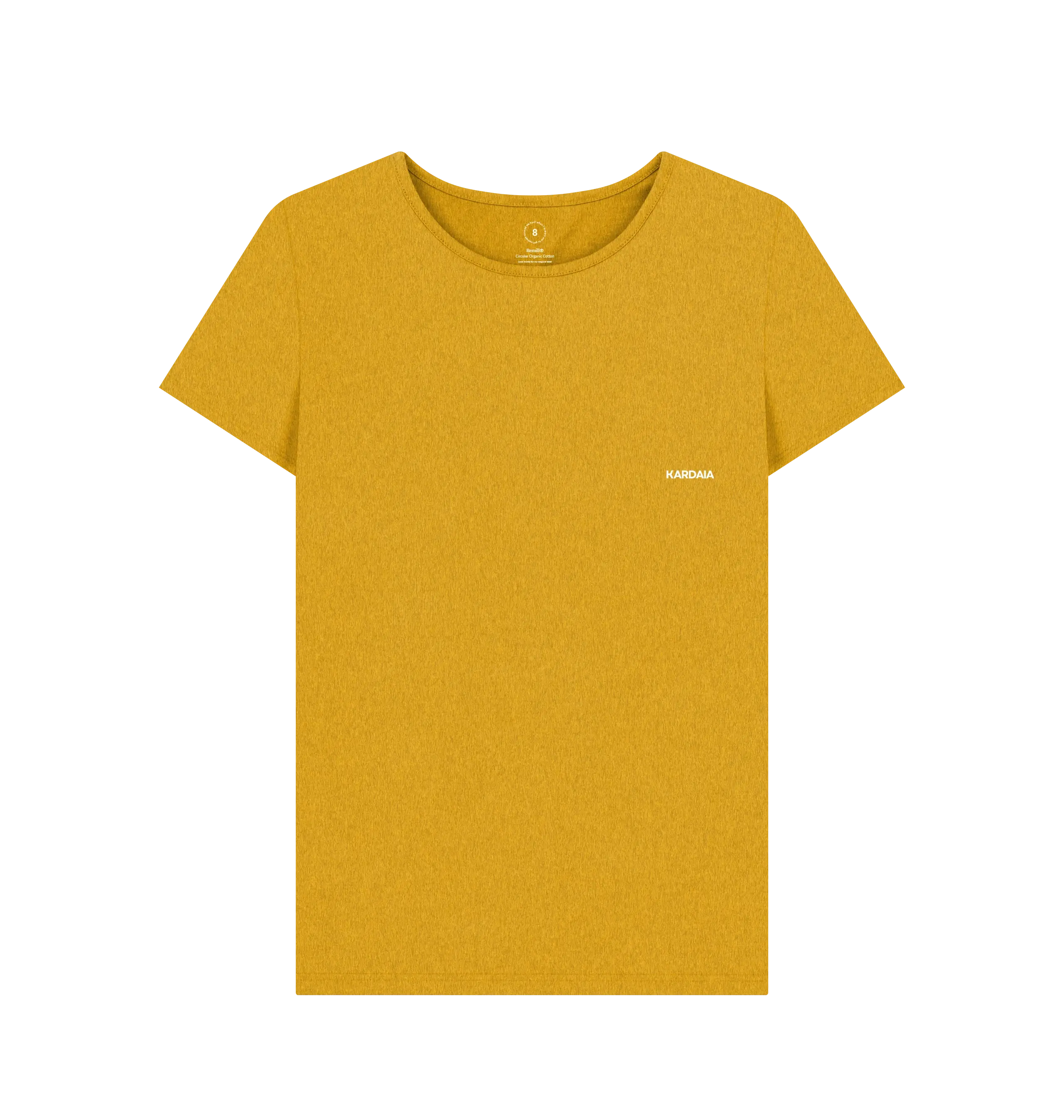 t-shirt femme jaune ocre KARDAIA en coton recyclé, coupe droite et minimaliste