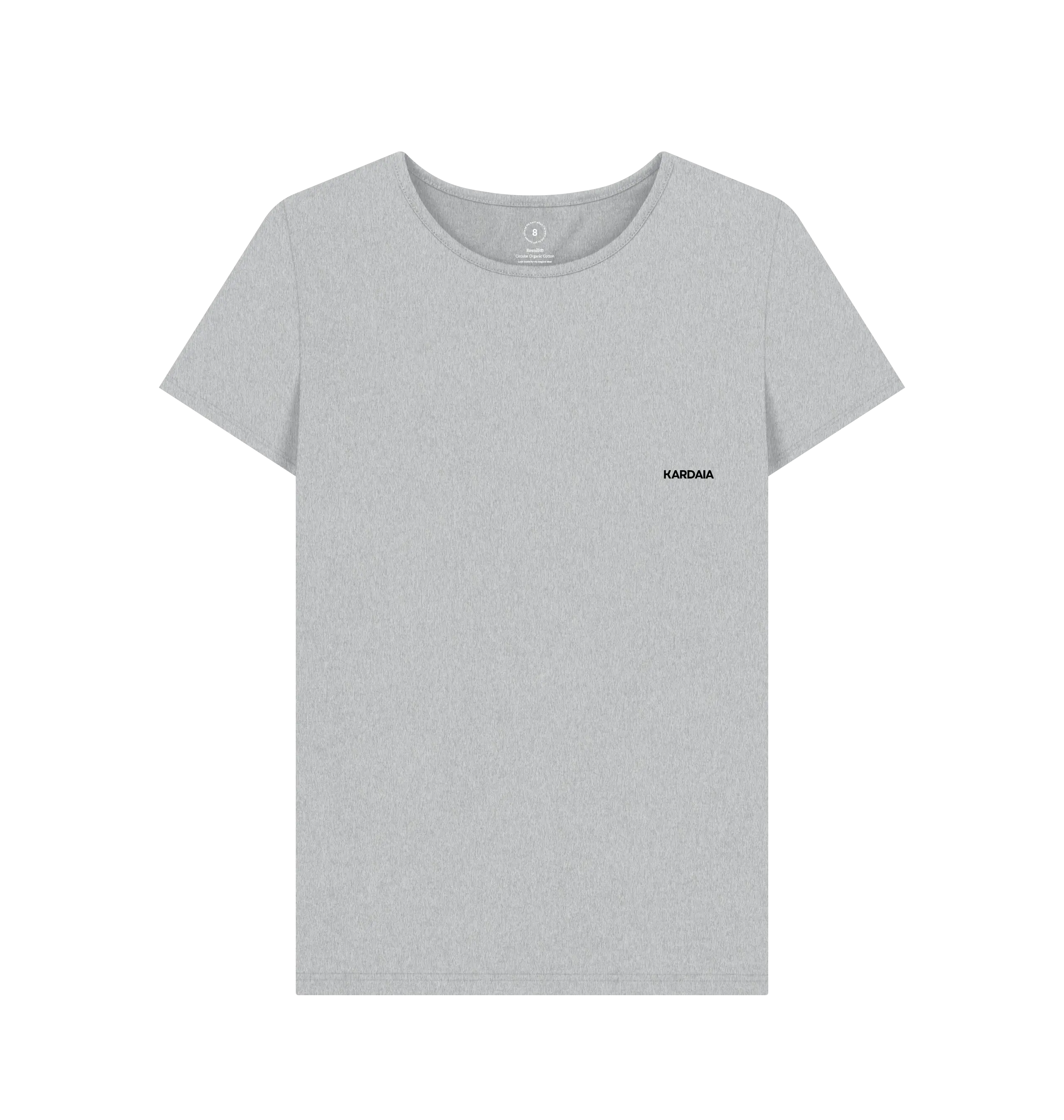 t-shirt femme gris clair sable minéral KARDAIA, coton recyclé, coupe droite et douce