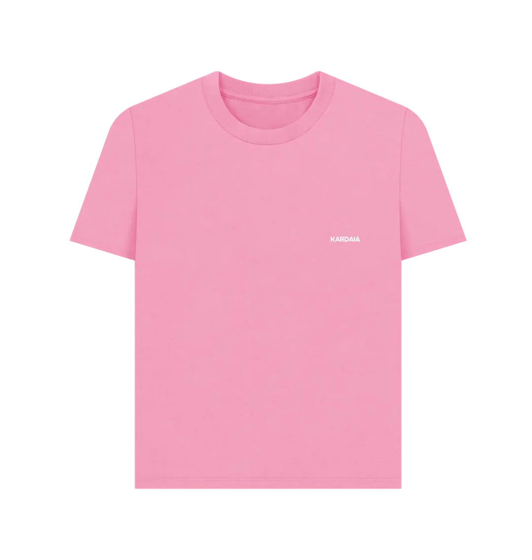 t-shirt femme basique en coton bio couleur rose vif