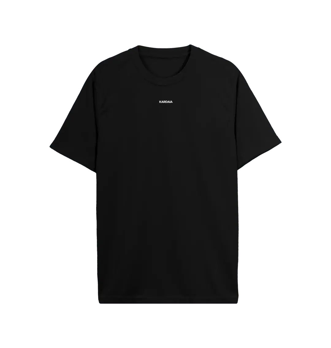 t-shirt technique noir homme en maille respirante avec logo KARDAIA